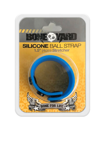 Boneyard 1.5in Silicone Ball Strap - 3 Snap - Blue