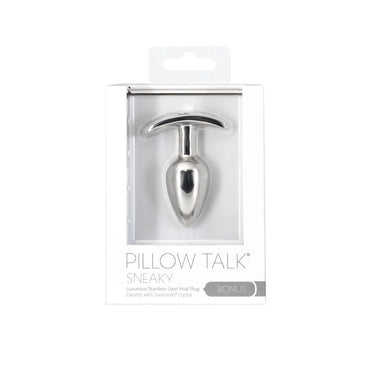 Pillow Talk Sneaky Luxurious Stainless Steel Anal Plug w Swarovski Crystal