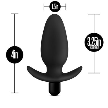 Anal Adventures Platinum Silicone Vibrating Saddle Butt Plug (Black)