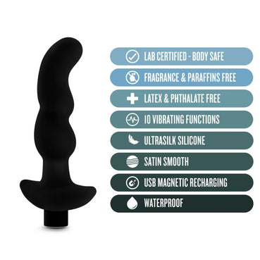 Anal Adventures Platinum Silicone Vibrating Prostate Massager 03 (Black)