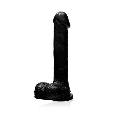 Cock w/ Balls and Suction Black 8in