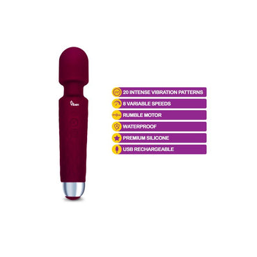 Viben Tempest Rechargeable Wand Massager Ruby