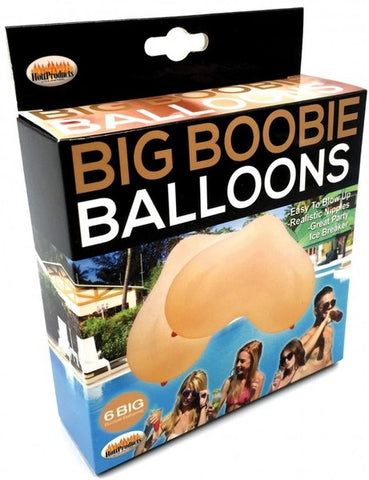 Big Boobie Balloons with Realistic Nipples by Hott Products - 6Pc